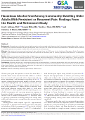 Cover page: Hazardous Alcohol Use Among Community-Dwelling Older Adults With Persistent or Recurrent Pain: Findings From the Health and Retirement Study.