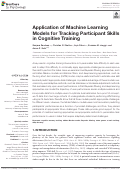 Cover page: Application of Machine Learning Models for Tracking Participant Skills in Cognitive Training.
