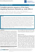 Cover page: Complete genome sequence of the lignin-degrading bacterium Klebsiella sp. strain BRL6-2