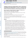 Cover page: Qualitative research and implementation science: Informing the acceptability and implementation of a trial of a conditional cash transfer intervention designed to reduce drug use and HIV risk