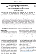 Cover page: National Psoriasis Foundation Telemedicine Task Force guidance for management of psoriatic disease via telemedicine.