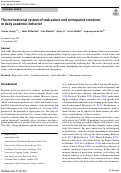 Cover page: The motivational system of task values and anticipated emotions in daily academic behavior.