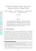 Cover page: A manifestly gauge-invariant approach to quantum theories of gauge fields