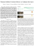 Cover page: Maximum Likelihood Constraint Inference on Continuous State Spaces