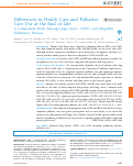 Cover page: Differences in Health Care and Palliative Care Use at the End of Life: A Comparison Study Among Lung Cancer, COPD, and Idiopathic Pulmonary Fibrosis.