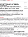 Cover page: Genome-wide CRISPR-Cas9 screen identified KLF11 as a druggable suppressor for sarcoma cancer stem cells