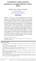 Cover page: Scattering of a surface plasmon polariton by a localized dielectric surface defect