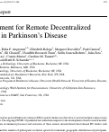 Cover page: Recruitment for Remote Decentralized Studies in Parkinson’s Disease