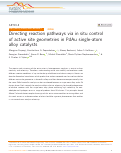 Cover page: Directing reaction pathways via in situ control of active site geometries in PdAu single-atom alloy catalysts.