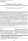 Cover page: Early Peanut Introduction and Testing: A Framework for General Pediatrician Beliefs and Practices.