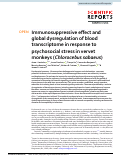 Cover page: Immunosuppressive effect and global dysregulation of blood transcriptome in response to psychosocial stress in vervet monkeys (Chlorocebus sabaeus).