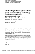 Cover page: The Los Angeles Freeway Service Patrol (fsp) Evaluation: Study Methodology And Preliminary Findings