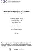 Cover page of Organizing Global Knowledge Networks in the Electronics Industry