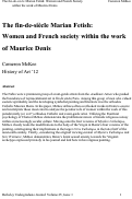 Cover page: The fin-de-siècle Marian Fetish: Women and French society within the work of Maurice Denis