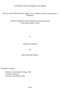 Cover page: My voice shall fill the woods : Lydgate, poetic authority, and the canonization of Philomela