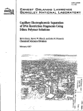 Cover page: Capillary Electrophoretic Separation of DNA Restriction Fragments Using Dilute Polymer Solutions