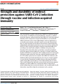 Cover page: Strength and durability of indirect protection against SARS-CoV-2 infection through vaccine and infection-acquired immunity.