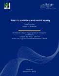 Cover page of Electric vehicles and social equity