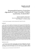 Cover page: Biogeographical parterns of terricolous oligochaetes in Turkey (Annelida: Clitellata: Lumbricidae, Enchytraeidae)