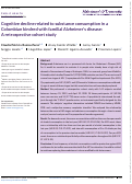 Cover page: Cognitive decline related to substance consumption in a Colombian kindred with familial Alzheimer's disease: A retrospective cohort study