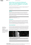 Cover page: Delayed Onset of an Intradural Epidermoid Tumor in the Lumbar Region Seven Years After Spinal Anesthesia for Childbirth: A Case Report