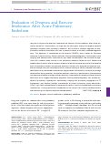 Cover page: Evaluation of Dyspnea and Exercise Intolerance After Acute Pulmonary Embolism