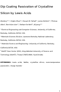 Cover page: Dip Coating Passivation of Crystalline Silicon by Lewis Acids