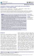 Cover page: Associations between caregiver mental health and young children’s behaviour in a rural Kenyan sample