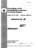 Cover page: PROCEEDINGS OF THE INTERNATIONAL CONFERENCE ON NUCLEAR PHYSICS