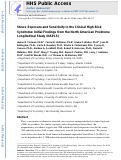 Cover page: Stress exposure and sensitivity in the clinical high-risk syndrome: initial findings from the North American Prodrome Longitudinal Study (NAPLS).