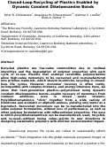 Cover page: Closed-loop recycling of plastics enabled by dynamic covalent diketoenamine bonds