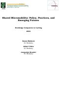 Cover page: Shared Micromobility: Policy, Practices, and Emerging Futures
