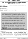 Cover page: Acute Thromboembolism from Trauma in a Patient with Abdominal Aortic Aneurysm