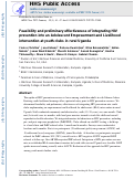 Cover page: Feasibility and preliminary effectiveness of integrating HIV prevention into an adolescent empowerment and livelihood intervention at youth clubs in rural Uganda