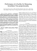 Cover page: Performance of a facility for measuring scintillator non-proportionality