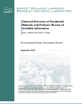 Cover page: Chemical Emissions of Residential Materials and Products: Review of Available Information