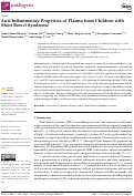 Cover page: Anti-Inflammatory Properties of Plasma from Children with Short Bowel Syndrome