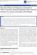 Cover page: The role of flavor and fragrance chemicals in TRPA1 (transient receptor potential cation channel, member A1) activity associated with allergies