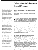 Cover page: California's Safe Routes to School Program: Impacts on Walking, Bicycling, and Pedestrian Safety