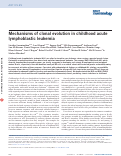 Cover page: Mechanisms of clonal evolution in childhood acute lymphoblastic leukemia