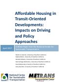 Cover page: Affordable Housing in Transit-Oriented Developments: Impacts on Driving and Policy Approaches