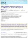 Cover page: A developmental and genetic classification for malformations of cortical development