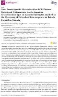 Cover page: New Taxon-Specific Heterobasidion PCR Primers Detect and Differentiate North American Heterobasidion spp. in Various Substrates and Led to the Discovery of Heterobasidion irregulare in British Columbia, Canada