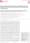 Cover page: Microglia Do Not Restrict SARS-CoV-2 Replication following Infection of the Central Nervous System of K18-Human ACE2 Transgenic Mice