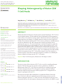 Cover page: Shaping Heterogeneity of Naive CD8+ T Cell Pools.