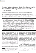 Cover page: Surgical Intervention for Right-Side Diverticulitis: A Case-Matched Comparison with Left-Side Diverticulitis