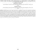 Cover page: Serial order learning and performance by chimpanzees and gorillas on a computerized task