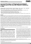 Cover page: Increased prevalence of bisphosphonate‐related osteonecrosis of the jaw with vitamin D deficiency in rats