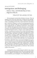 Cover page: Immigration and Belonging: Nation, Class, and Membership in New Migration Policies