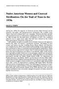 Cover page: Native American Women and Coerced Sterilization: On the Trail of Tears in the 1970s